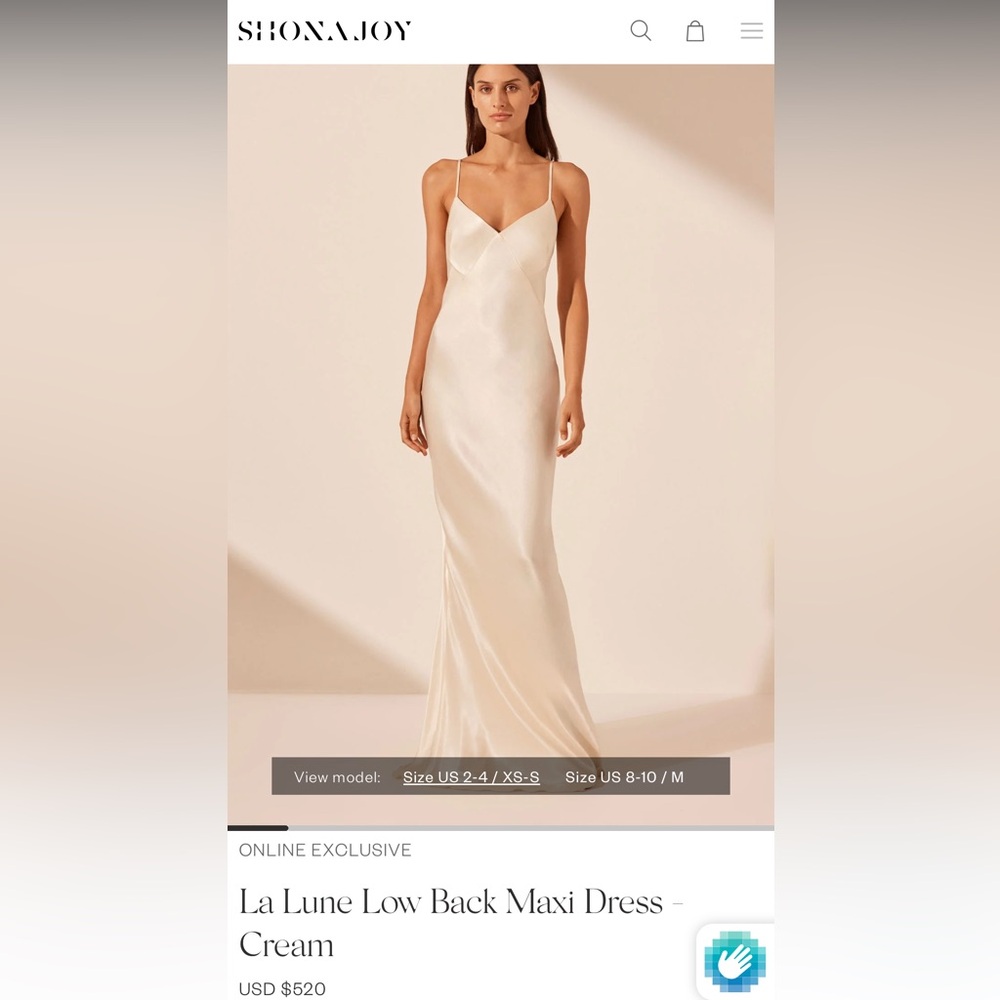 NWT Shona Joy La Lune Low Back Maxi Dress